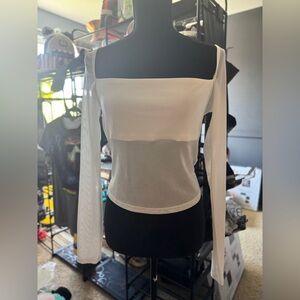 Edikted Fitted Mesh Crop Blouse